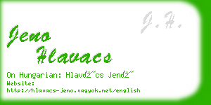 jeno hlavacs business card